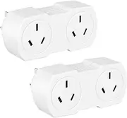 Multi Plug Outlet Extender 2 Pack, Double Power Outlet, Wall Outlet Splitter, 2 Way Outlet Wall Adapter, Sockets Adapter, 10A/2400W, Power Extender, White, for Home/Office