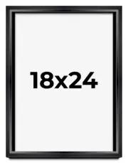 18x24 Shadow Box Frame Black | 1.25 inches Deep Real Wood Contemporary Shadowbox