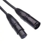 Black 5m XLR 3 Pin Male to Female Microphone Cable Extension Lead