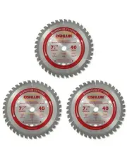 OSHLUN SBNF-072540 7-1/4" x 40T Aluminum Cutting Saw Blade - 3 Pack