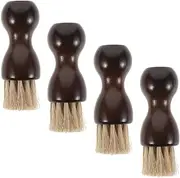 BESTYASH 4pcs Horse Hair Shoe Brush Shoe Brush Kit Shoe Cleaning Brush Shoe Polish Brush Boot Cleaning Brush Shoe Cleaner Kit Brush for Shoe Boot Brush Kit Solid Brown