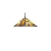 Chloe Lighting Kinsey Tiffany-Style 2 Light Mission Hanging Pendant Fixture - 16