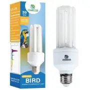 UVA UVB Light Bulb for Birds 2.4 UVB 20W Compact Flourescent Lamp for All Kin...