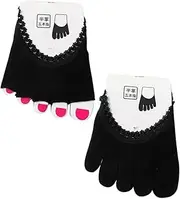 OFFSCH Comfortable Lace Toe Socks Anti-wear Half Socks Toe Covers Lady Liner Soft Elastic 2 Pairs Pack