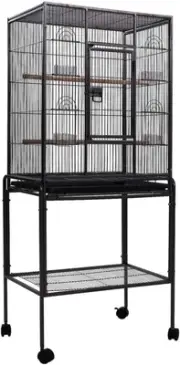 I.Pet Bird Cage Parrot Aviary Pet Stand-Alone Budgie Perch Wheels Castor Larg...