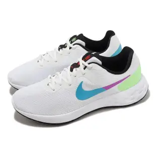 【NIKE 耐吉】慢跑鞋 Revolution 6 NN SE 男鞋 白 綠 藍 入門款 運動鞋(FJ1049-100)