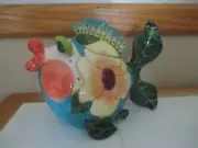 NWT 2015 Blue Sky Teapot Mrs Lorelei Fish 24 Ounces Kissy Lips Flower-Stunning!