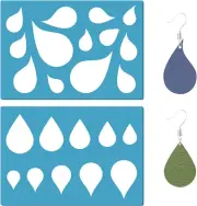 2 Styles Jewelry Shape Template Reusable Leather Earrings Making Plastic Teardro