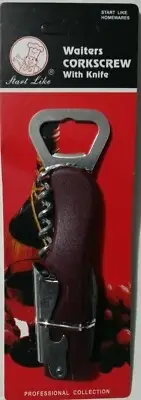 Waiters Stainless Steel Corkscrew Folding Knife Bottle opener Color Burgundy