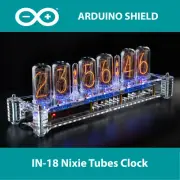 IN-18 Arduino Shield Nixie Tubes Clock in Acrylic Case [TUBES OPTIONAL]