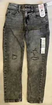 Wonder Nation Rip And Repair Denim Slim Fit Grey Boys Size 7 Slim Distressed NEW