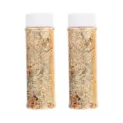 2 Bottles Metallic Leaf Gold Flakes Craft Nail Foil Craft Foil Flakes