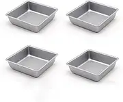 Astra Gourmet Flunyina 4 Inches Non-Stick Square Cake Pans Set of 4 Carbon Steel Cake Molds for Home Daily Housewarming Wedding Birthday Party Brownie Making