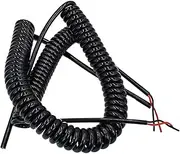 Spiral Telescopic Spring Coiled Cable Wire, 1.2 Meters Automatically Retracts Tensile Cable, 2-4 Cores Spring Spiral Cable, 0.5mm 0.124 Square Millimeter(2 core,0.75mm 18AWG)