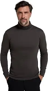 [Mountain Warehouse] Meribel Mens Thermal Baselayer Top - Combed Cotton Sweater, Roll Neck Jumper, Breathable, Quick Drying & Fitted Sleeves - for Everyday Winter Use