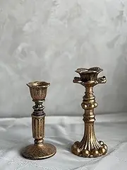 Kolnlala French Nostalgic Floral Resin Candle Holder Antique Bronze/Furniture Decoration/Retro Ornaments Candlestick (A)