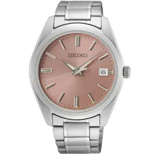 【SEIKO 精工】CS系列 簡約經典男女對錶 情侶手錶-香檳粉/SK027(SUR523P1+SUR529P1)