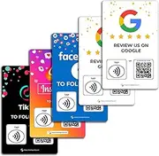Social Review Tap Card | Review QR Code | Contactless Review Card | NFC Tap Card | Unlimited Use NFC Cards…