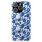 Designer Case For Apple iPhone (16,15,14,13,12,11,X,8,7),Blue Bandana Print