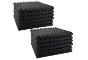 24 pcs 12"x12"x1" Black Acoustic Foam Panel Tiles Wall Record Studio Sound Proof