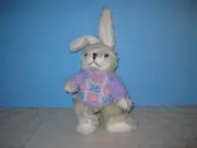 Hugfun Plush Bunny Rabbit with Lavender Sweater 1999