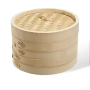 11 Inch Brand New Bamboo Steamer Set - 2 Steamer Baskets With 1 Lid