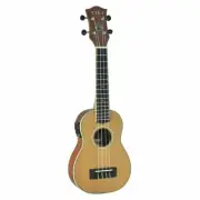 Tiki '7 Series' Cedar Solid Top Electric Soprano Ukulele with Hard Case (Natural