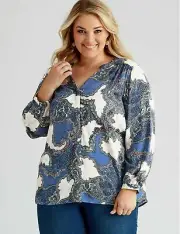 Autograph Top Plus Size 20 Button Up Tunic Shirt Blouse Long Sleeve Viscose NEW