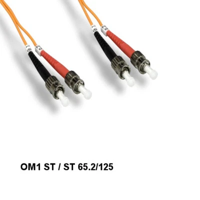KNTK 10 Meter Fiber Optic Cable ST/ST OM1 62.5/125 Multi-Mode Duplex UPC Orange