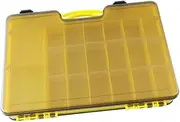 Folpus Fishing Tackle Box Organizer Container Utility Box,Thicken,44 Grids,Lure Box with Handle Portable Double Sided Storage Case, Yellow