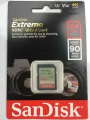 SanDisk Extreme 64GB SD SDXC Memory Card U3 UHS-I 90MB/s Ultra HD VIDEO 4K 64GB