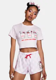 [Hello Kitty x Cup Noodles] Eat Sleep Repeat Pajama Set
