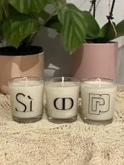 Small Luxury Perfume scented candle trio PR Lady Mil,Giorgio Armani Si,Miss Dior