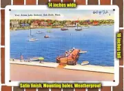 METAL SIGN - Massachusetts Postcard - Lake Anthony, Oak Bluffs, Mass.