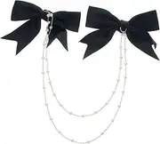 Beaupretty Elegant Double Hair Clips with Pearl Tassels Fashionable Hair Chain Clip for Women and Accessory for Quick Stylish Hairstyles and Unique Charm