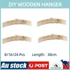 8/24x 38cm DIY Wooden Hangers Home Wardrobe Craft Coat Clothes Hook Hanger Wood
