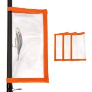 4 Pack Fishing Lure Wrap 3.9" x 7.1" Durable Clear PVC Lure Covers Orange
