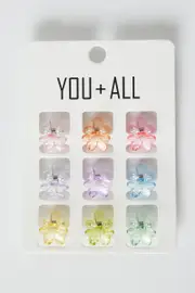 Multi 9 Pack Flower Claw Clips