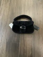 Coach Black Shearling Pillow Tabby 18 Shoulder Bag CC444