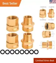 3/4" GHT to 1/2" NPT Adapter - Heavy-Duty Brass Hose Connector with 8 Washers