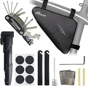 Socpuro Bike Repair Tool Kit, Waterproof Frame Triangle Bag with Bicycle Multi-Function Repair Tool Kit, Portable Repair Tool Accessories Set for Road Mountain BMX Cycling