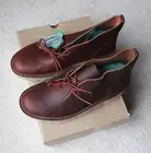 (New) Clarks Overdale Mid Dark Tan Leather Men's Chukka Boots US size 10.5