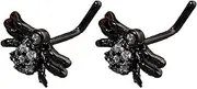 [Niaspi] 20G L-Shaped Black Spider Nose Studs Rings for Women 316L Surgical Steel CZ Small Spiders Nose Stud Ring Statement Nostril Piercing Jewelry 2-Pack, 20G, Stainless Steel, no gemstone