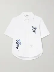 [Thom Browne] Thom Browne - Embroidered Cotton-piqué Shirt - White - IT42 IT 42 White