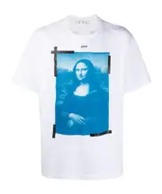 Mona Lisa-print oversized T-shirt XXS,S,XS,M white