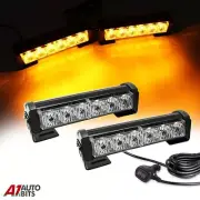 Amber LED Flashing Grill Lights Bar Warning Recovery Breakdown Kit On/OFF 12-24V