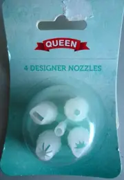 3 X QUEEN 4 Designer Nozzles For Decorating Cakes Piping