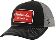 Zephyr ZHATS Standard NCAA Officially Licensed Trucker Hat Dakota Patch Brick Black Smoke
