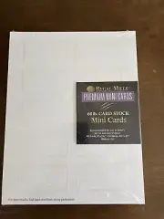 Regal Mills 80 Premium Mini Cards 2 × 3.5" 8 Sheets 10 1/2 × 11" Pearl Rope