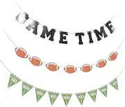 BESPORTBLE 3Pcs Football Bunting Banner Fun Football Party Decorations for Birthday Celebrations Eye Catching Theme Flags for Sports Events and School Activities